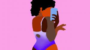 Body-positive artist Zola Lovette is the artist behind a series of illustrations celebrating bathroom selfies. 
