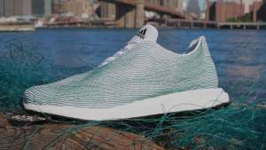 Adidas creates a running shoe made out of discarded fishing nets from the ocean.  